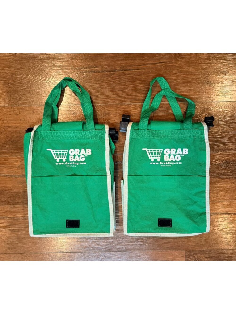 Grab Bag Reusable Grocery Shopping Bags As Seen On TV With Handles Set Of 2 Fold